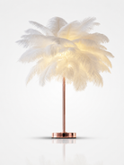 Lampe de table plume en plumes d'autruche