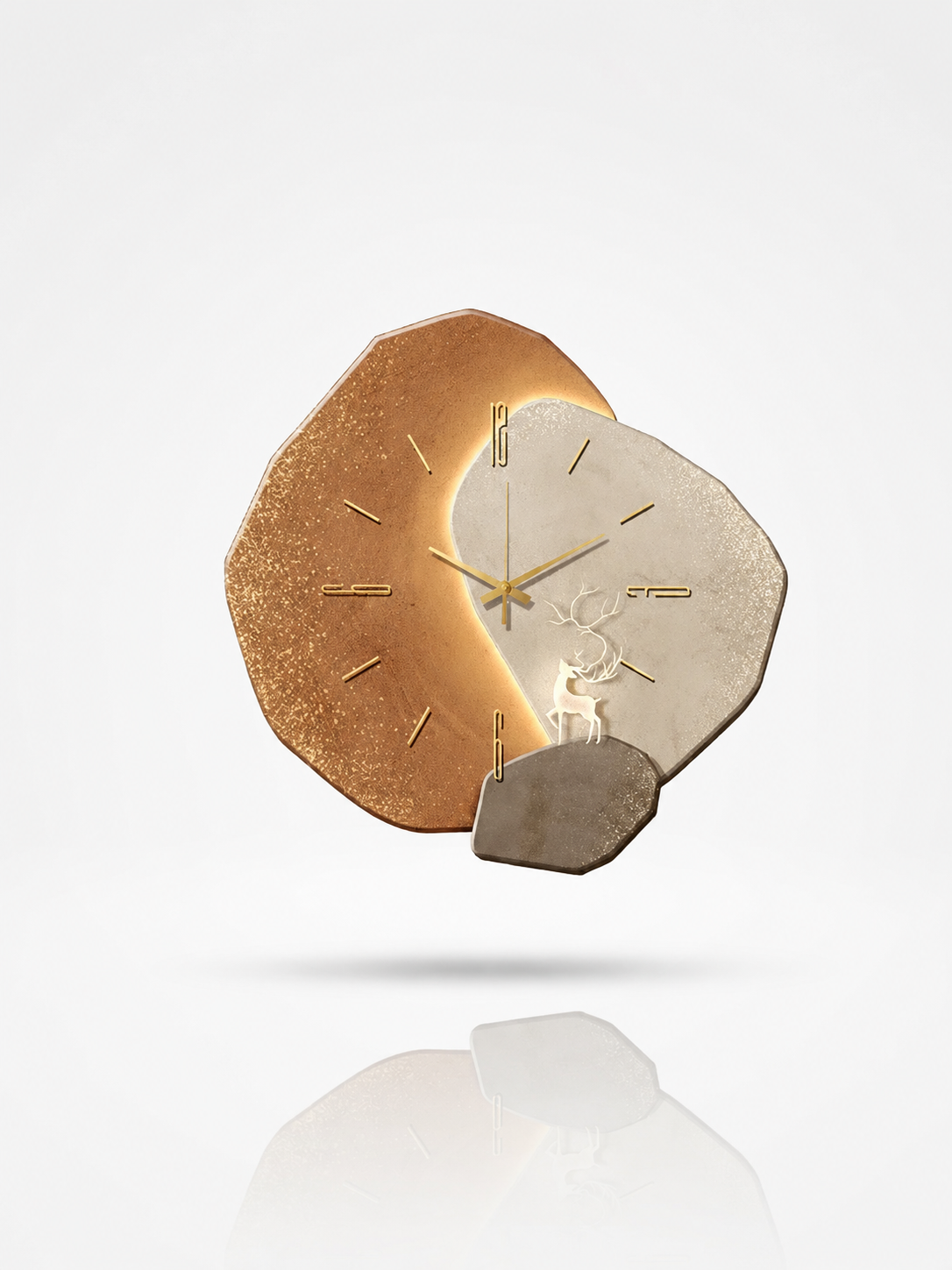Horloge murale en bois LED rétroéclairée