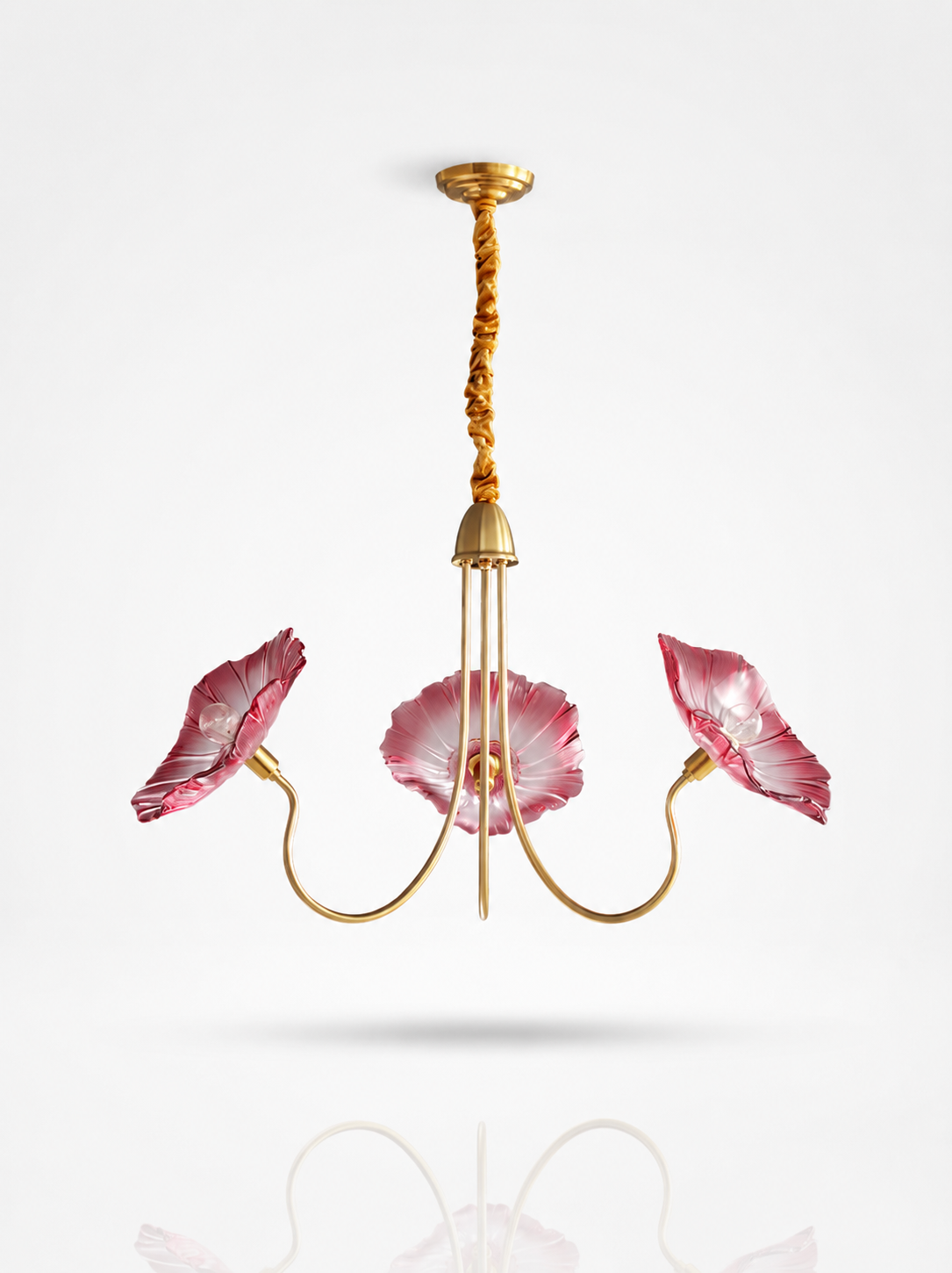 Lustre fleur en verre vintage