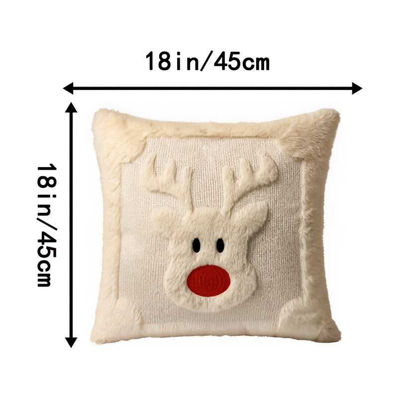 Dimensions de la housse de coussin renne : 45 x 45 cm sur fond blanc